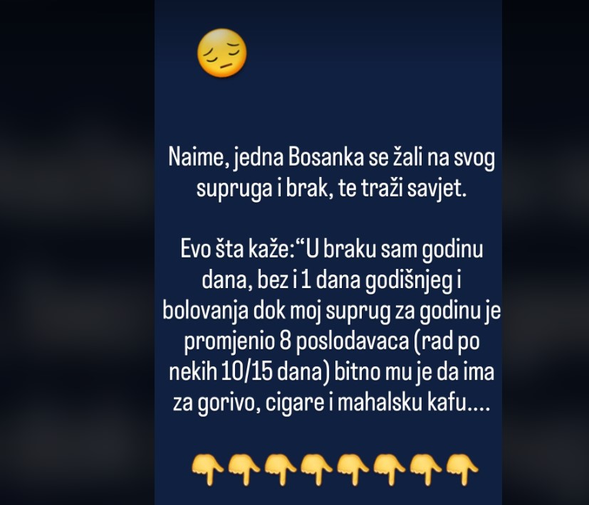 ISPOVIJEST MLADE BOSANKE: U braku sam godinu dana, a njemu je bitno samo da ima za gorivo, cigare i kafu u mahali