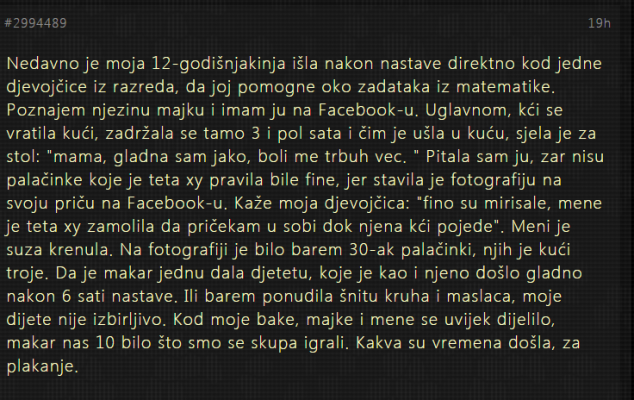 “Nedavno je moja 12-godišnjakinja išla nakon nastave direktno kod jedne djevojčice”