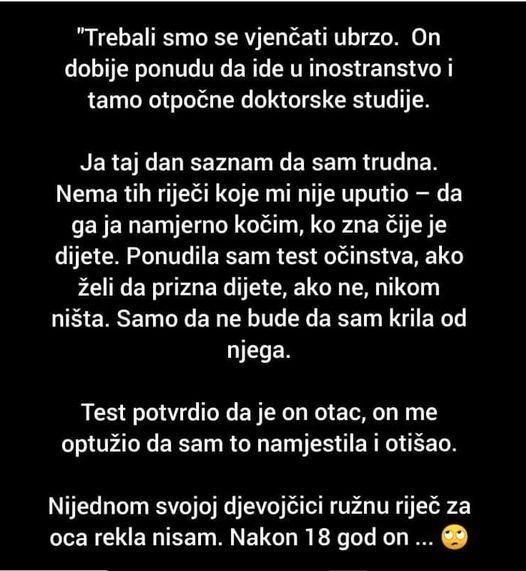 “Trebali smo se vjenčati ubrzo on dobije ponudu da ide u inostranstvo”