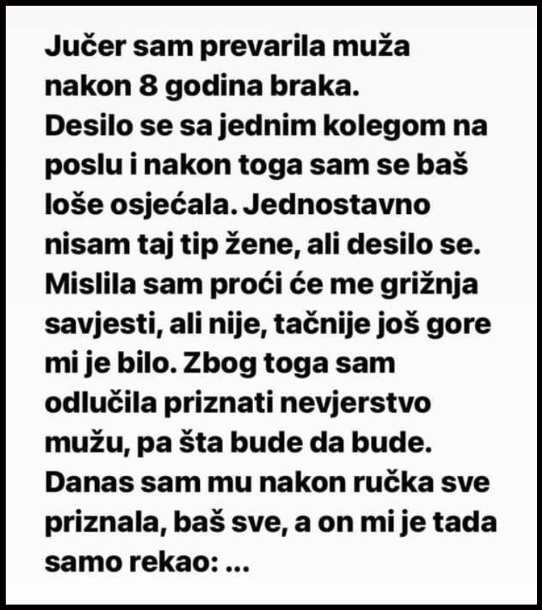 Nakon 8 godina braka, jednostavno se desilo”