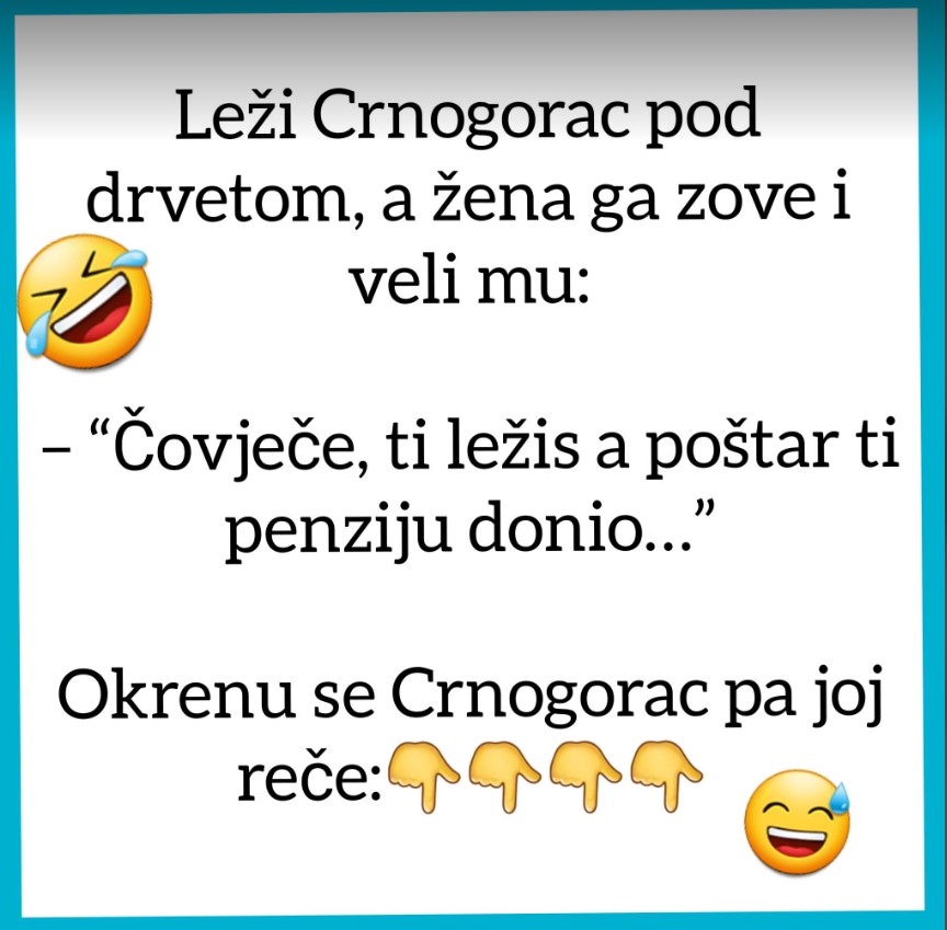 VIC DANA: Leži Crnogorac pod drvetom