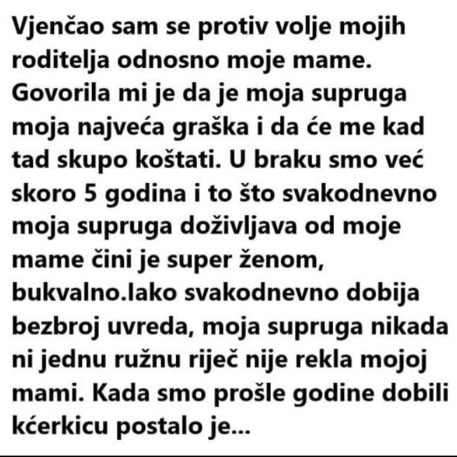 “Vjenčao sam se protiv volje mojih roditelja odnosno moje mame”