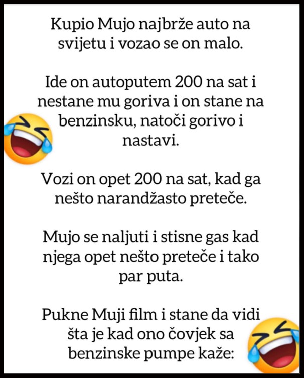 VIC KOJI ĆE VAS NASMIJATI DO SUZA: Kupio Mujo najbrže auto na svijetu