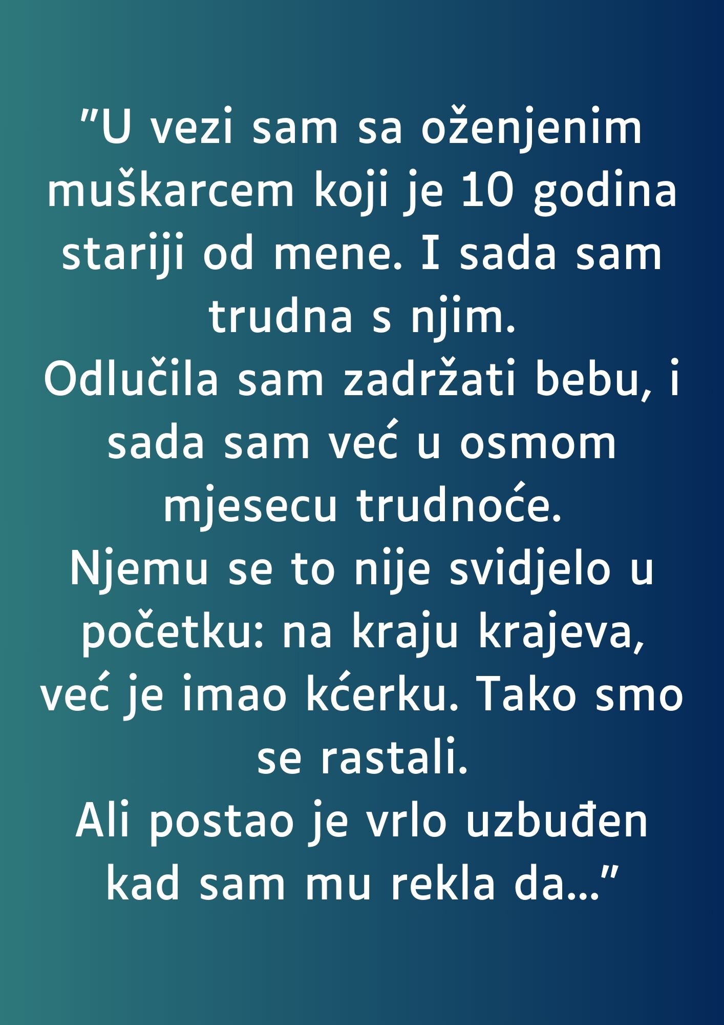 “U vezi sam sa oženjenim muškarcem