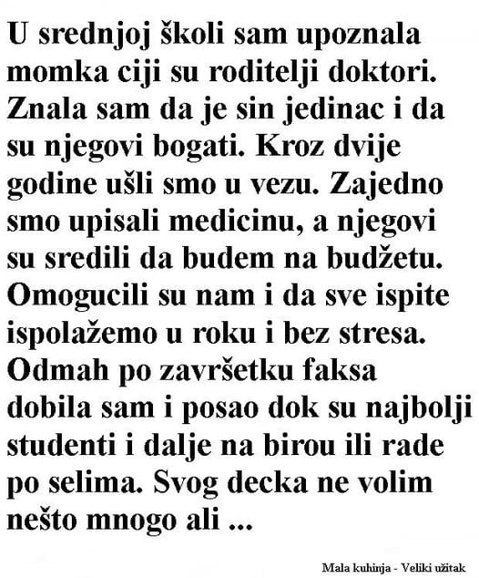 “U srednjoj školi sam upoznala momka…”