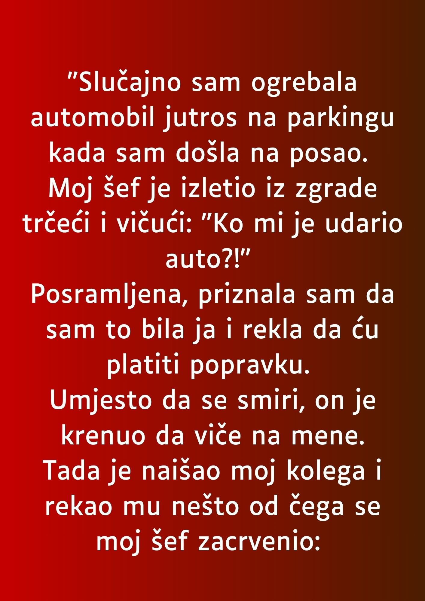 “Slučajno sam ogrebala automobil…” | Balaševizam